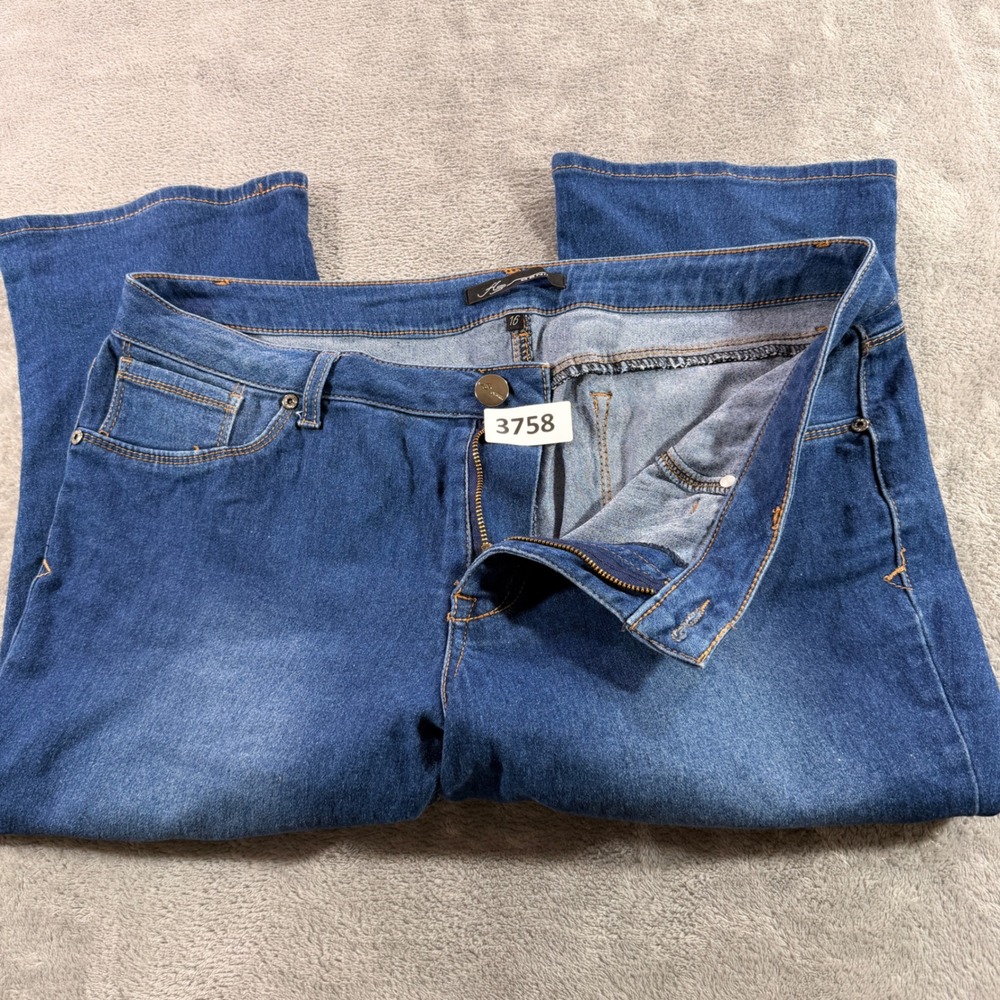 AG Denim Capri Jeans Women 16 Blue Dark Wash Stretch Cropped DJ19M3061F7